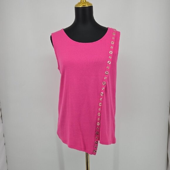 Rafaella Pink Hardware Shirt Top - Picture 1 of 9